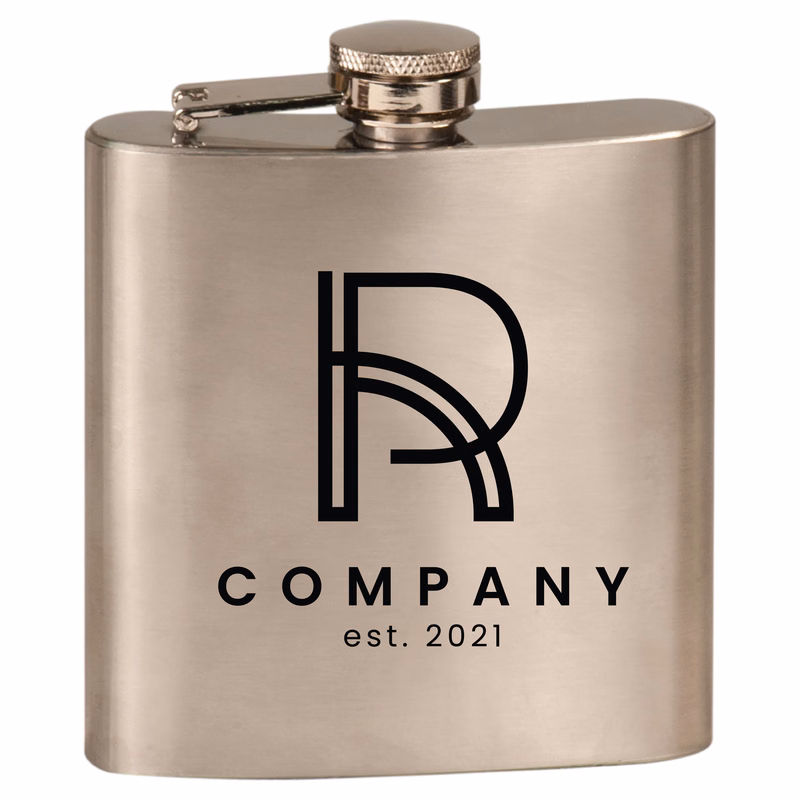 Laser Engraved Stainless Steel 6oz Flask
