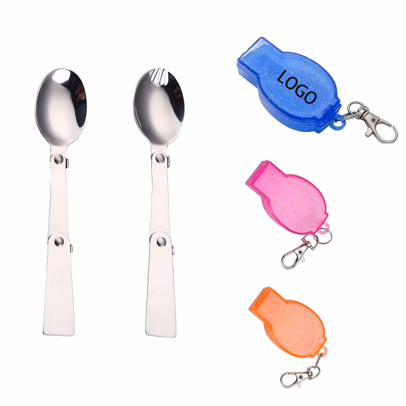 Folding Spoon Fork With Plastic Case
