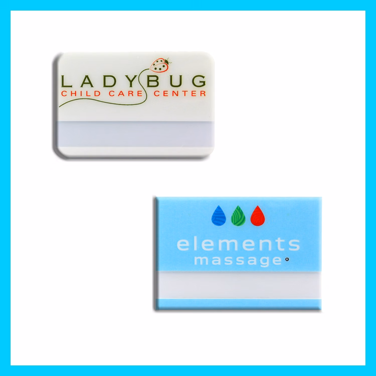 The Plato full color reusable name badge. 2"x3"