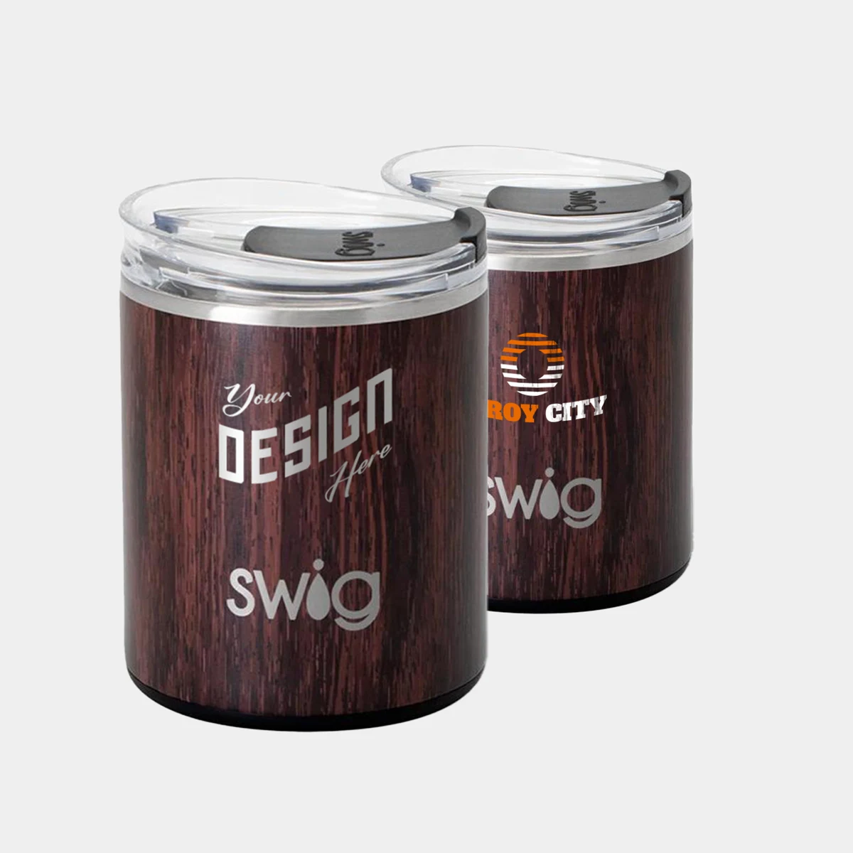 12 oz SWIG® Bourbon Barrel Stainless Steel Insulated Lowball Tumbler 1