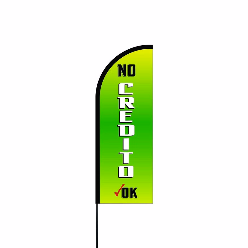 No Credito Ok Flag Kit Hardware 14' Feet Feather Flag Sign Outdoor Banner