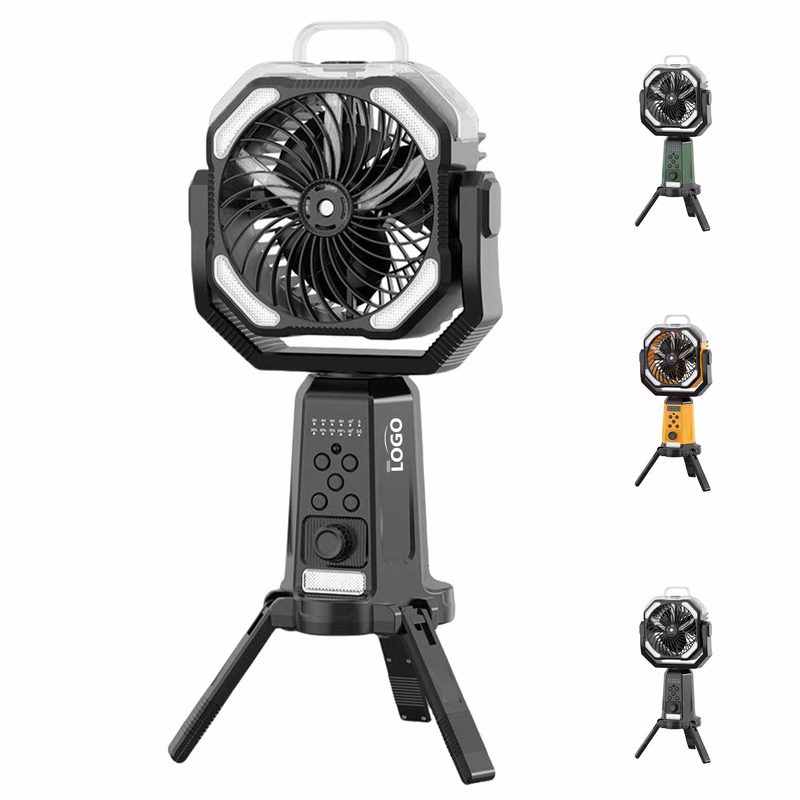 Remote-Control Camping Fan with LED & Power Bank