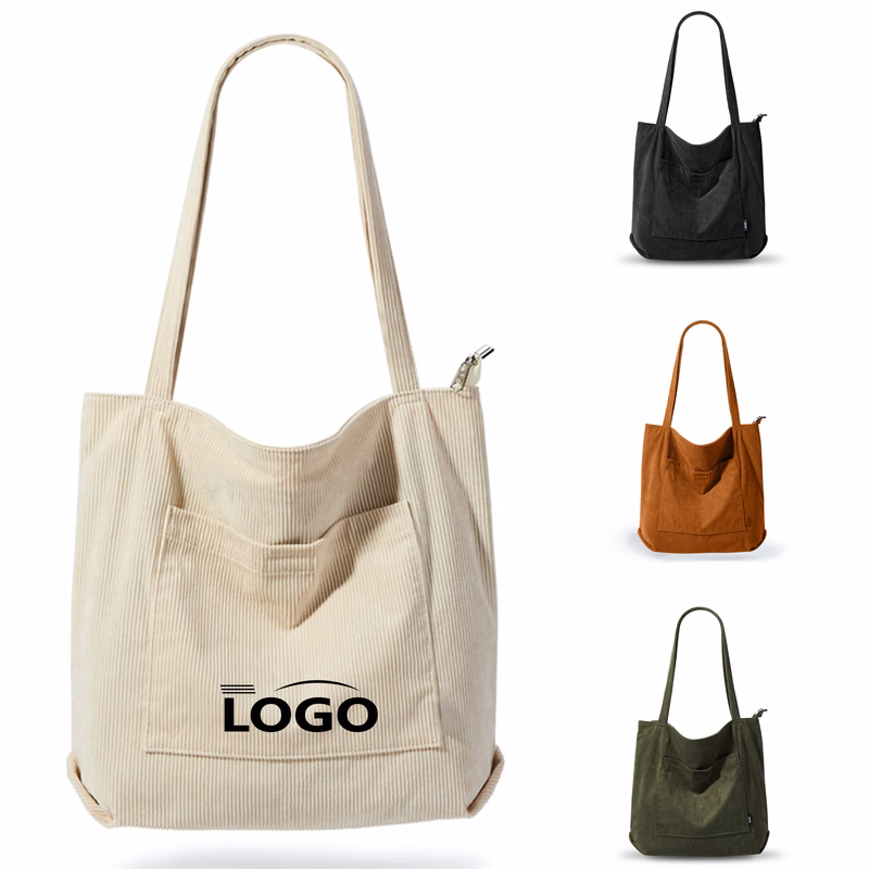 Corduroy canvas simple retro waterproof shoulder bag