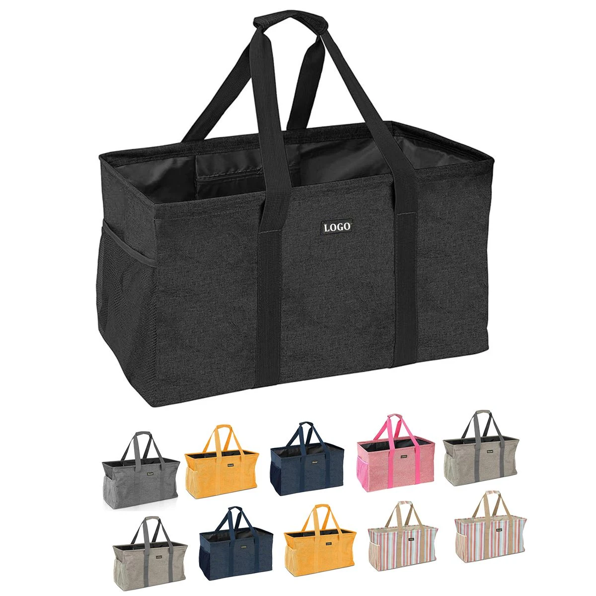 Gallon Extra Large Foldable Reusable Storage Bag, custom tote bag with logo imprint 1