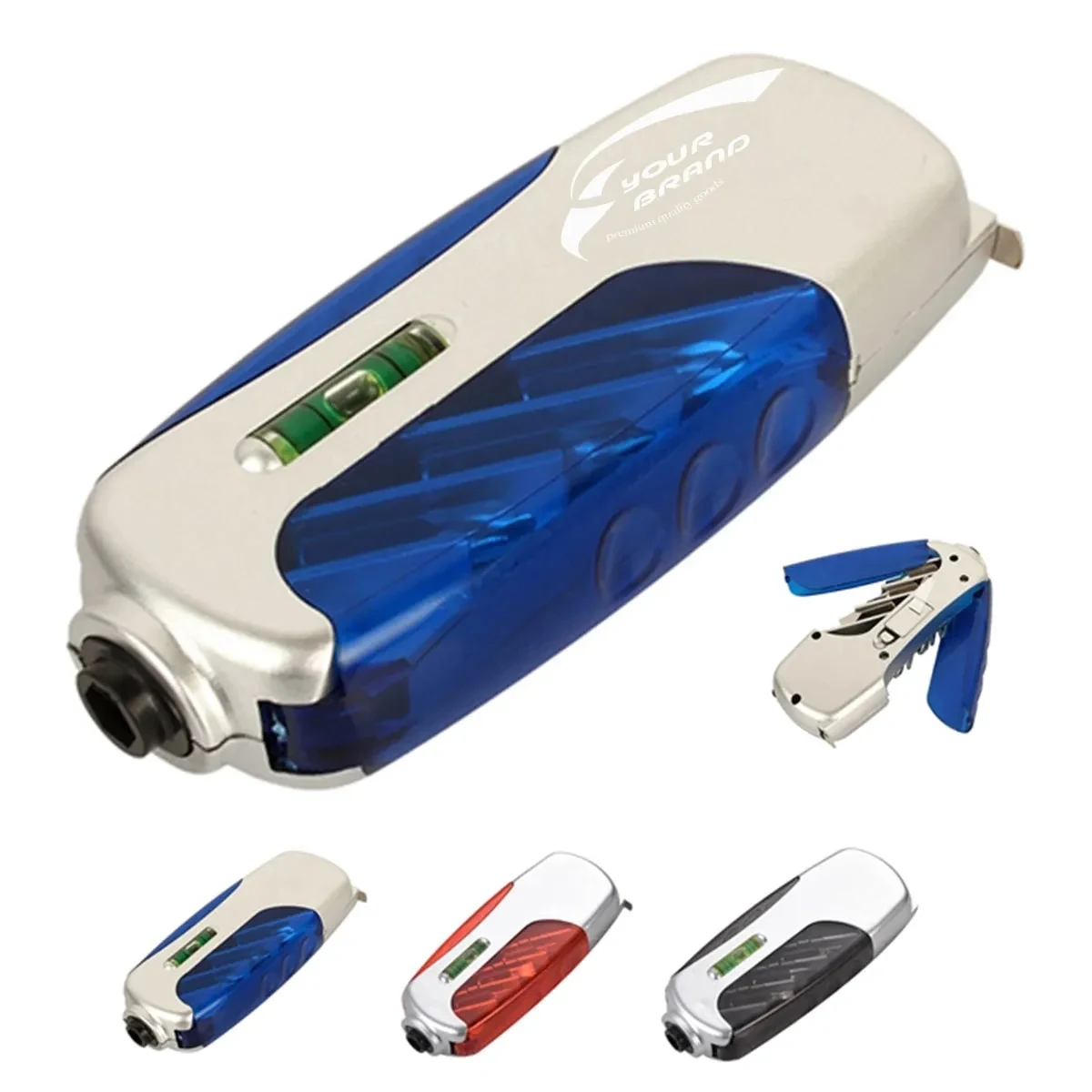 4-in-1 Tool with Tape Measure 6Pcs Screwdrivers Head and LED 1