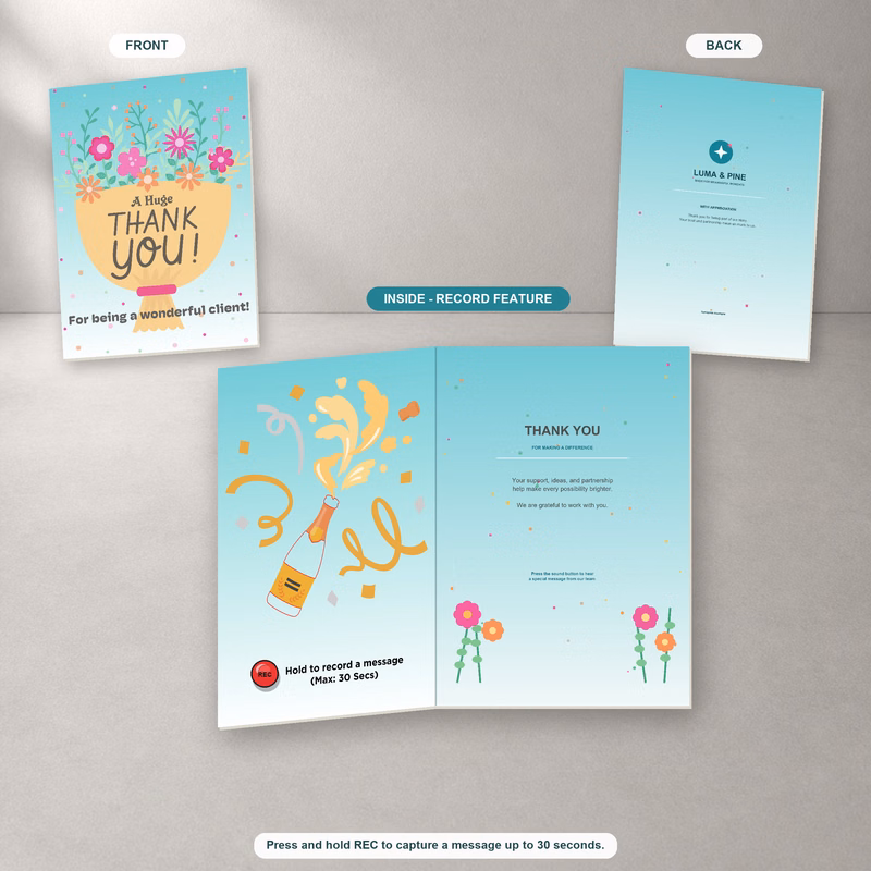AudioPop Recordable Voice Custom Audio Greeting Card & Direct Mailer - Full Color