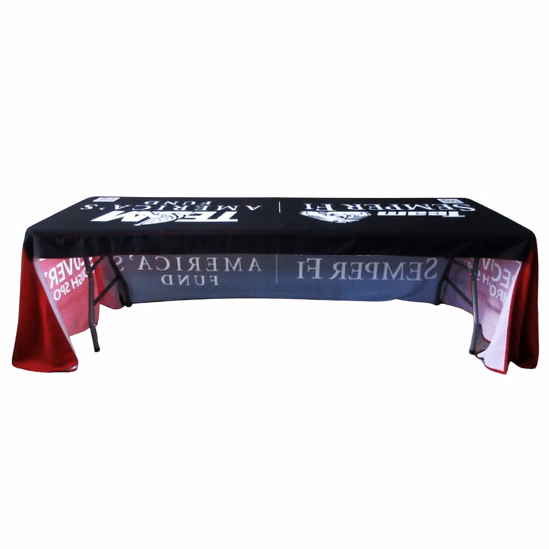 Table Cover 8' Table Throw - OPEN BACK - Custom Printed