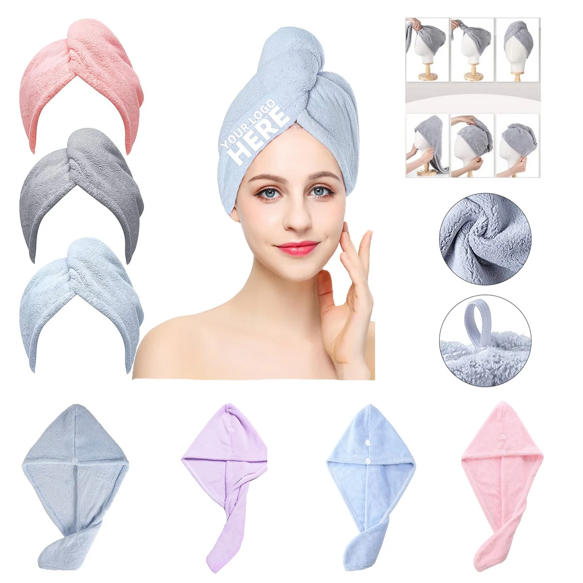 Hair Dry Towel (25.6"x9.8") 1