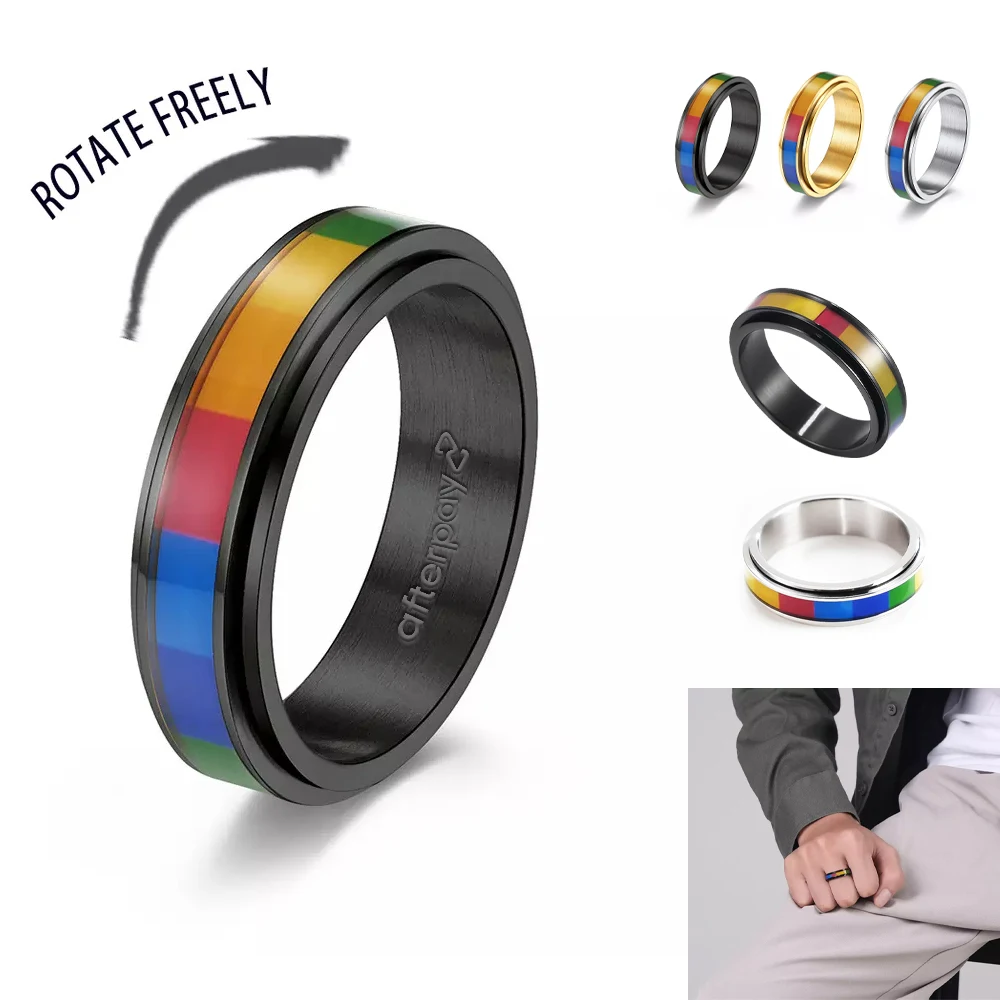 Titanium Stainless Steel Anxiety Ring 1