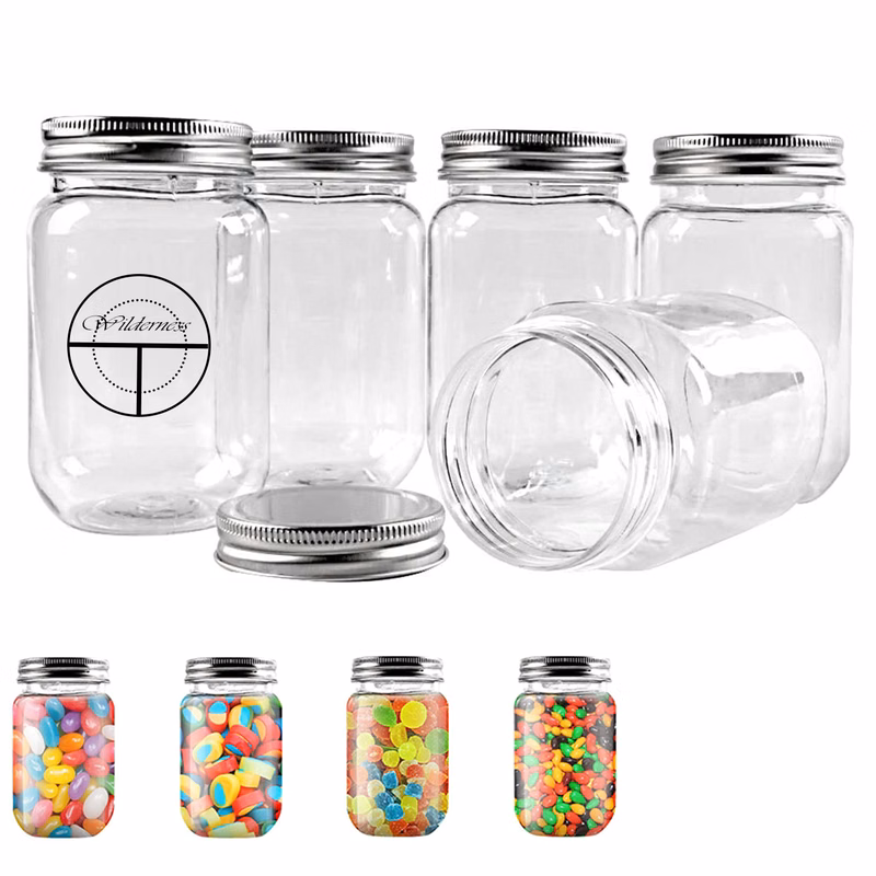 Clear Plastic Mason Jar Style Cup
