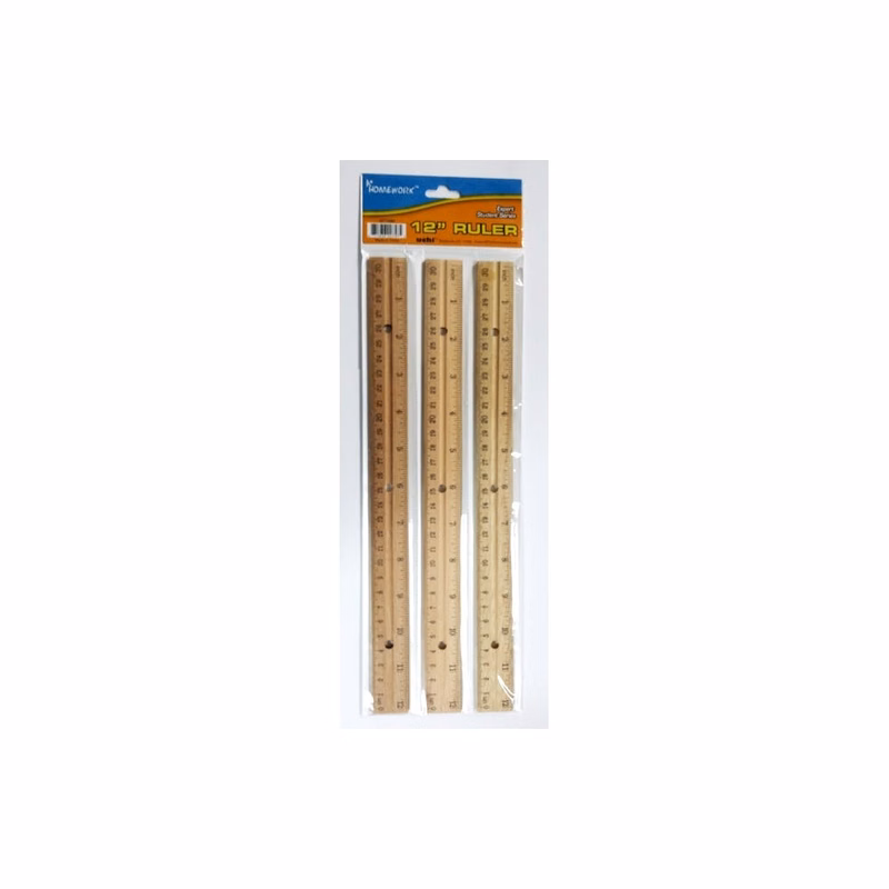12" Rulers - Wood 3 Pack