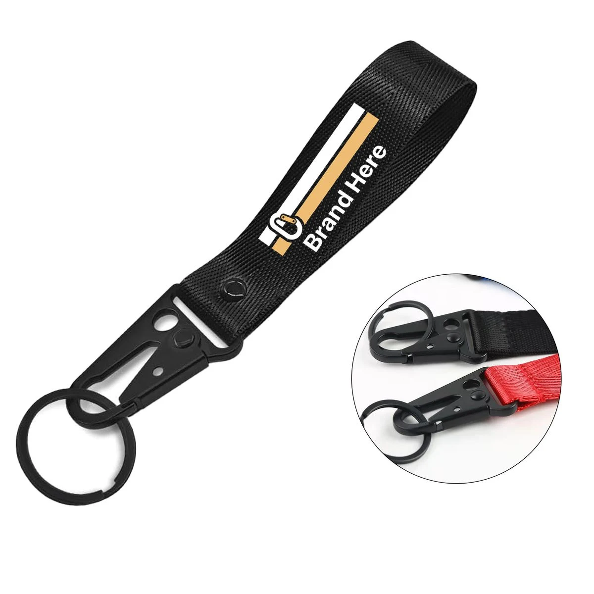 Durable Polyester Strap & Carabiner Keychain 1
