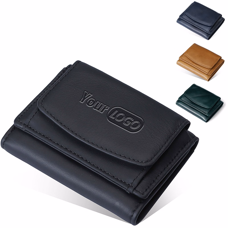 Genuine Cowhide Leather Foldable Mini Wallet