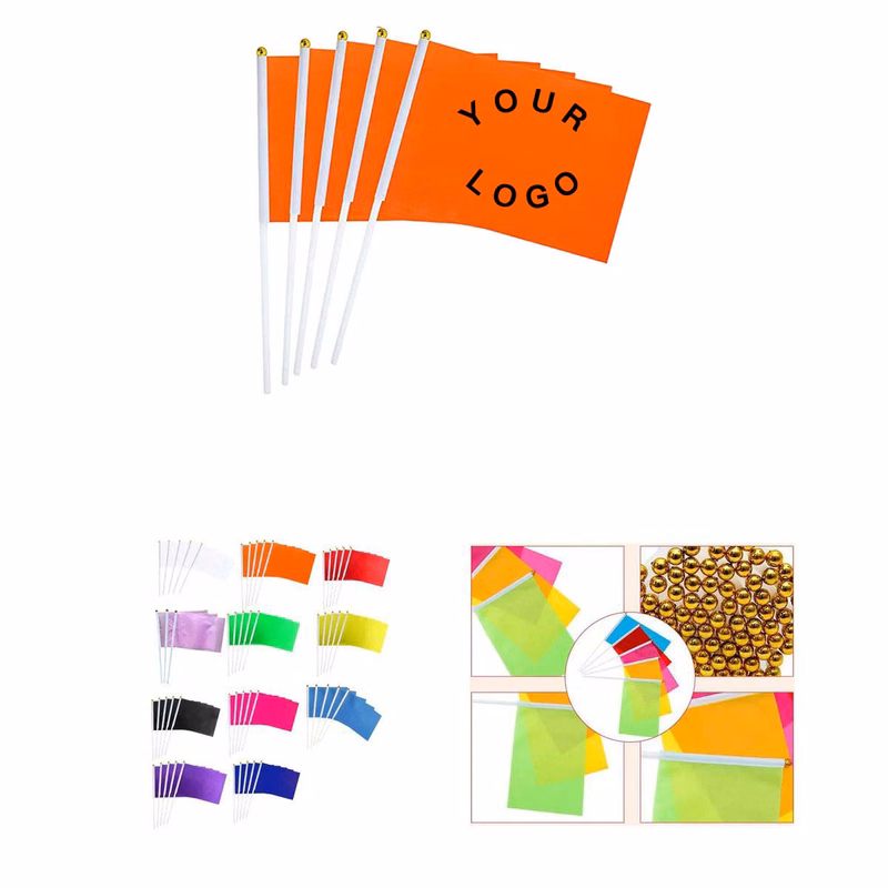 Handheld Flag with Stick and Gold Tip
