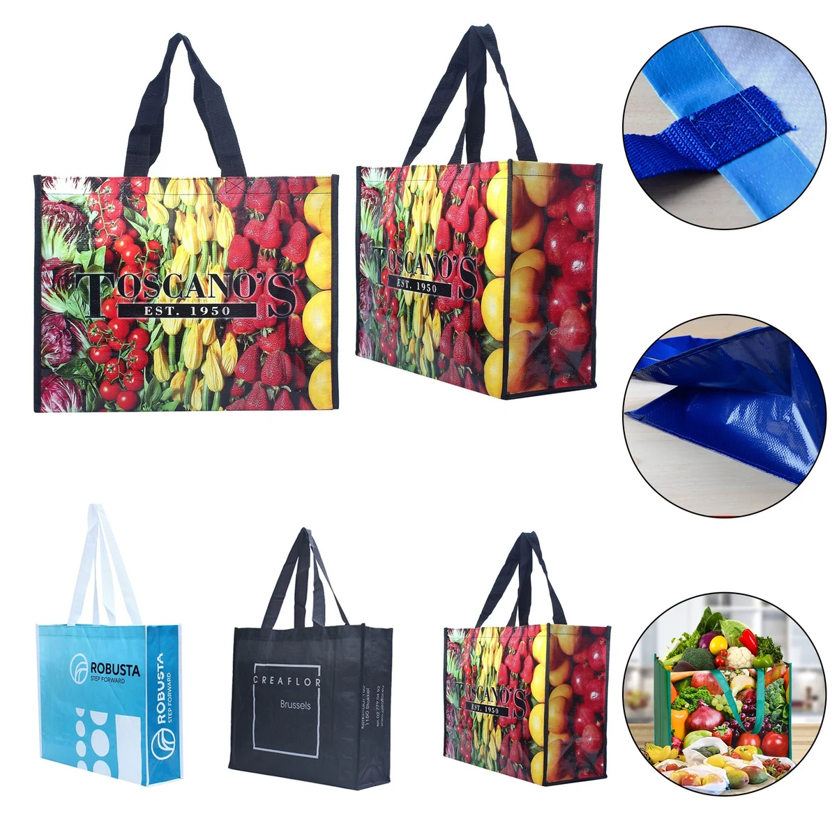 Large Poly-woven Laminated Tote Bag 1