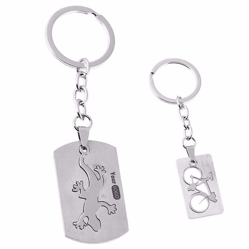 Stainless Steel Gecko Bicycle Keychain