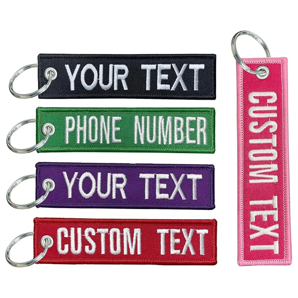Embroidered Fabric Personalized Keychain 1
