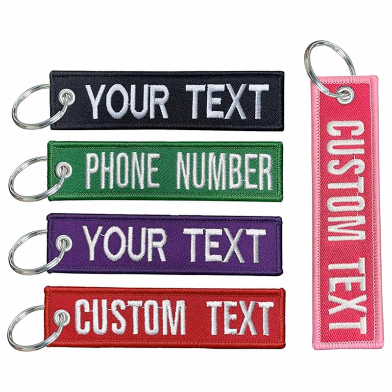 Embroidered Fabric Personalized Keychain