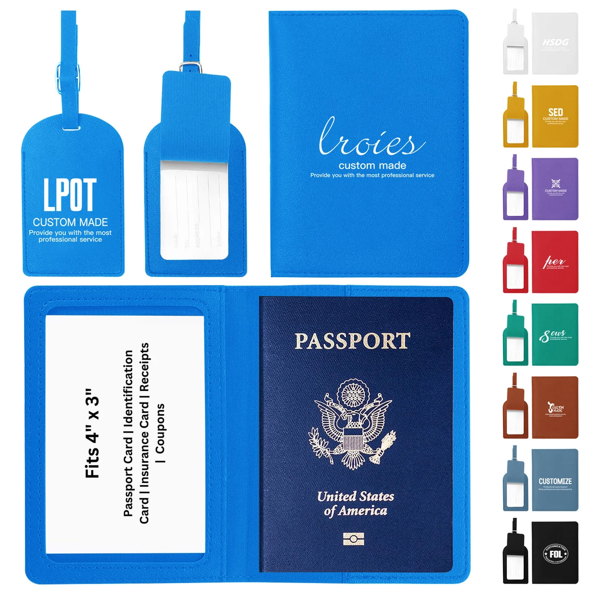 PU Passport Cover and Luggage Tag Set 1