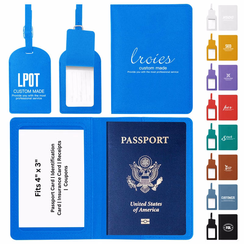 PU Passport Cover and Luggage Tag Set