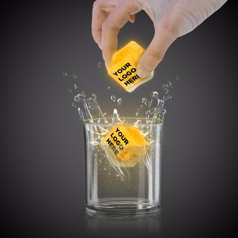 Yellow Light Up Premium LitedIce Brand Ice Cube(Digi Print)
