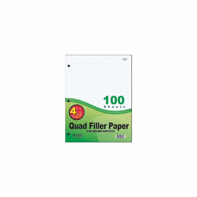 Quad-Ruled Filler Paper - 100 Sheets