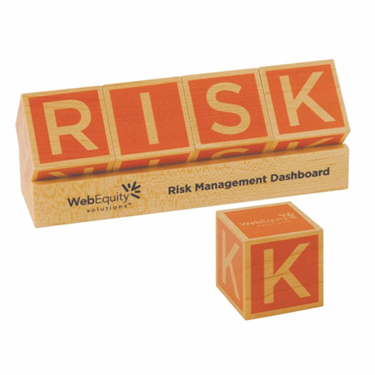 1-3/4" Wooden Cube with THREE faces imprinted