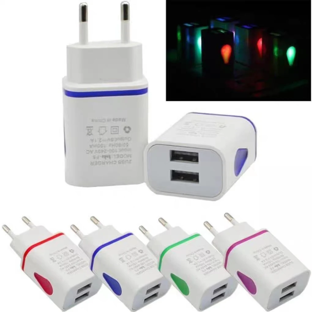 Dual Fast 2.1A USB Water Drop LED Lighting Charger 1
