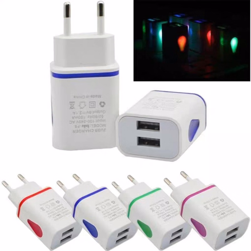 Dual Fast 2.1A USB Water Drop LED Lighting Charger