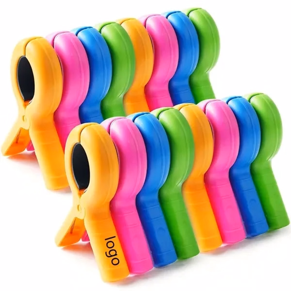 Custom Stainless Steel Beach Towel Clips with Soft Grip — Pool & Lounge Accessory