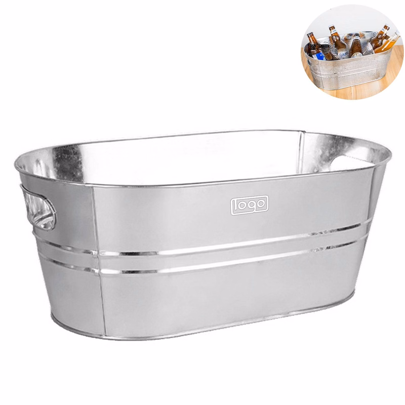 15L Galvanized Stainless Steel Oval Beverage Tub