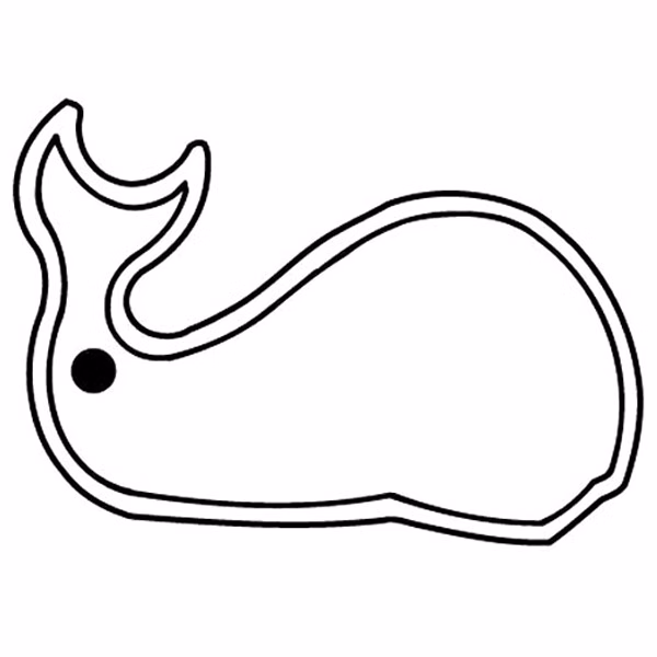 Large Whale Outline 2 Key Tag (Spot Color)