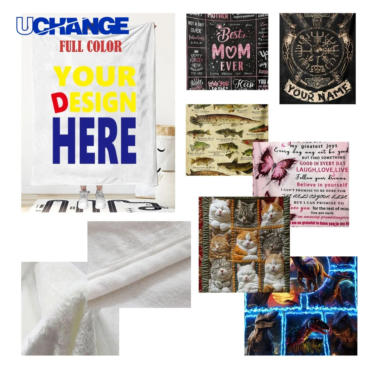 Full-Color Printed Fleece Blanket 1