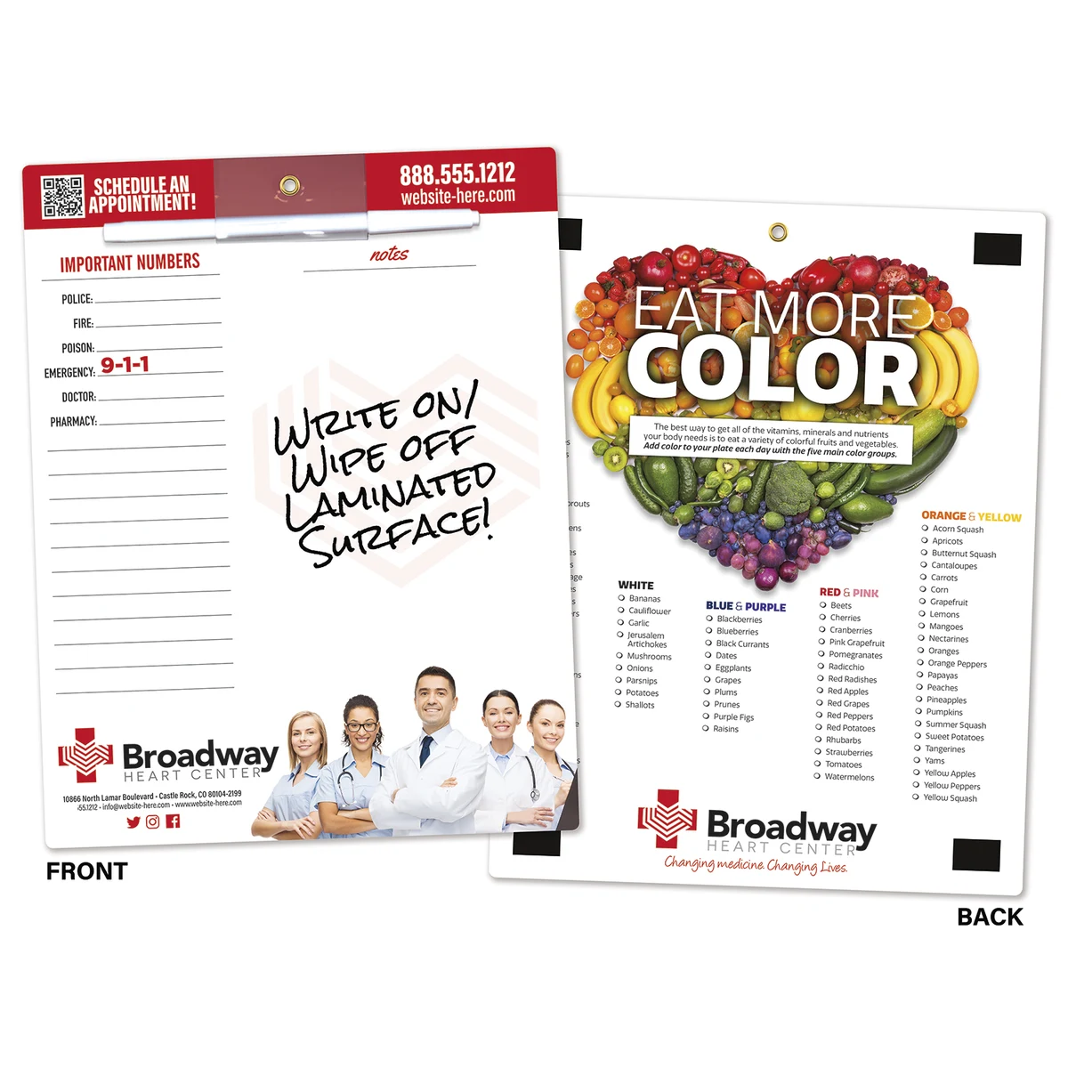 Healthcare Memo Board - 8.5x11 Laminated - 14 pt. 1