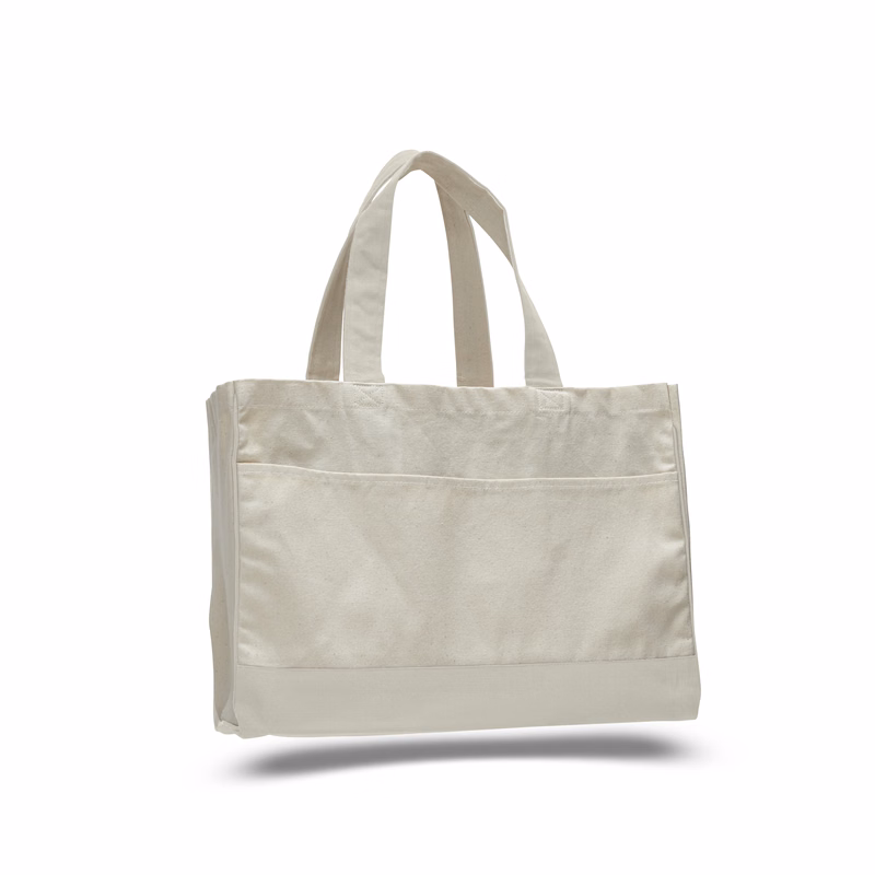 Heavy 12 oz. Cotton Canvas Shopping Tote - Natural