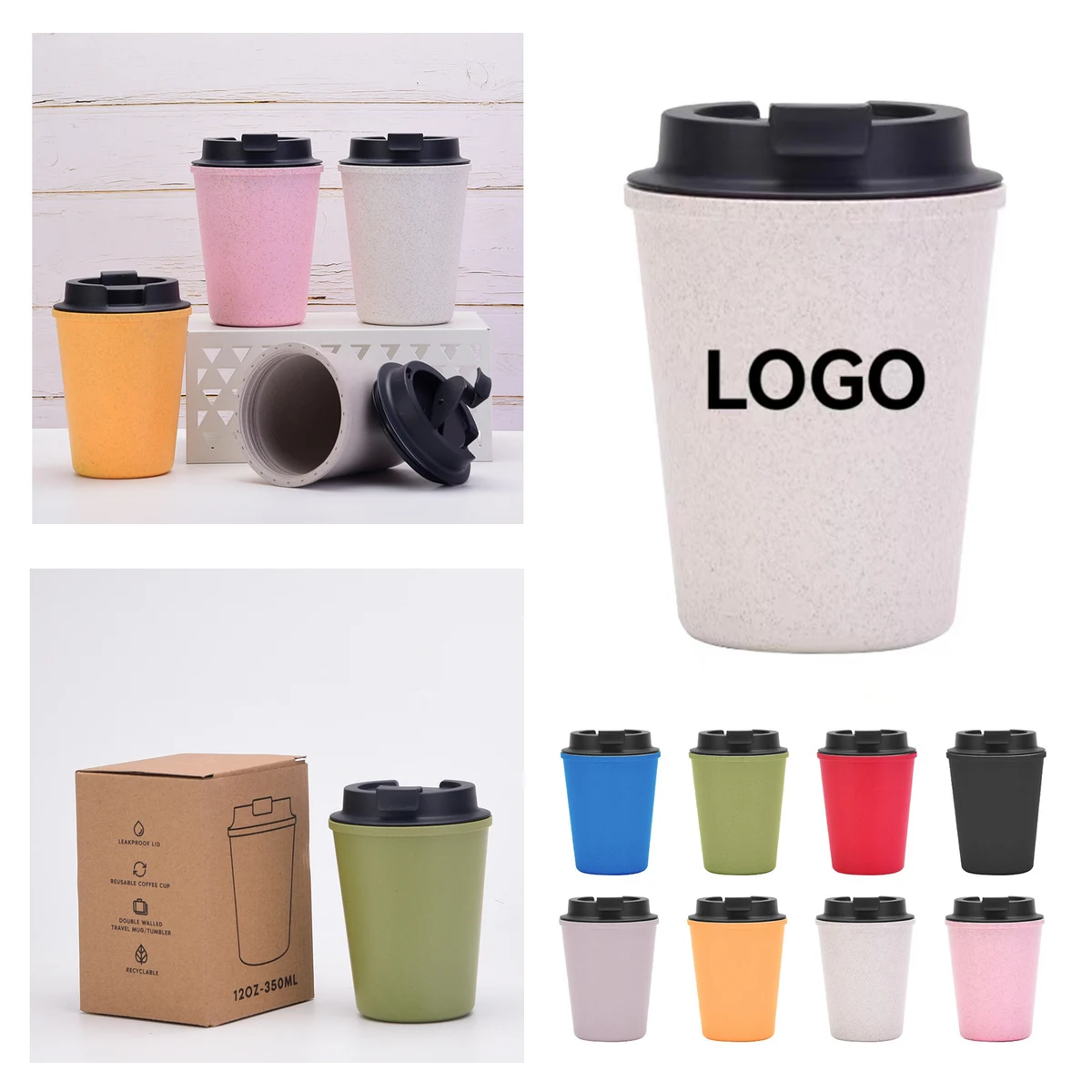 Wheat Straw Cup with Cover 1