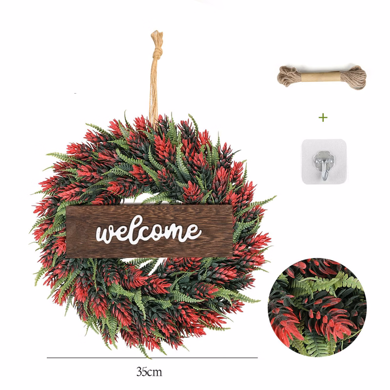 35cm Christmas Artificial Pine Cone Wreath Door Decoration