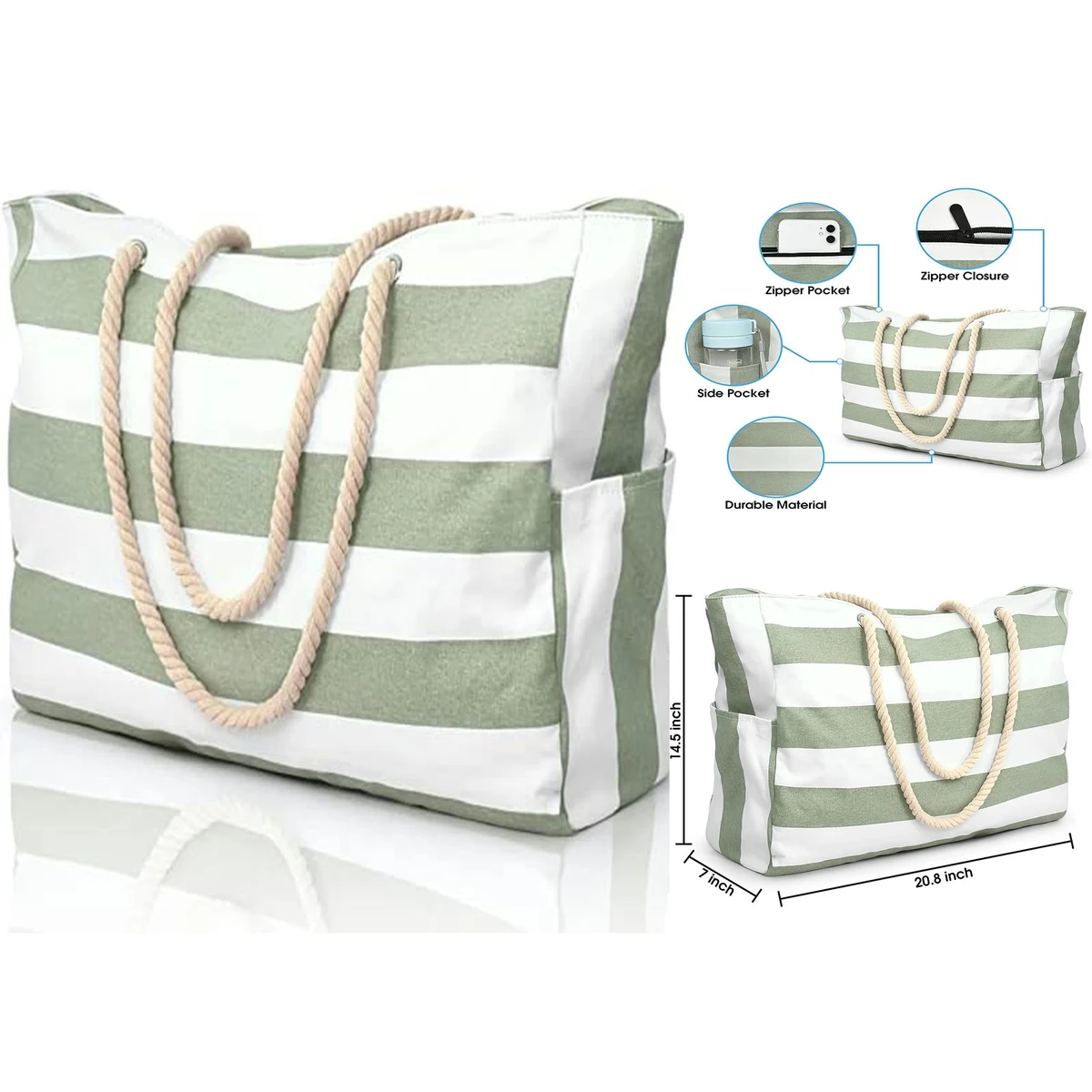 20.8 x 7 x 14.5 Inches Beach Bags for Women 1