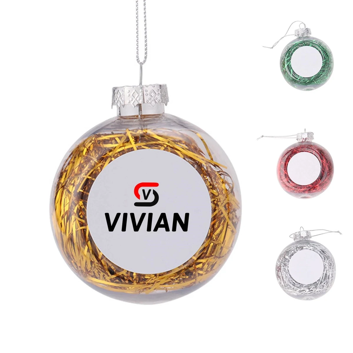 Plastic Christmas Ornament, promotional household item with logo imprint 1