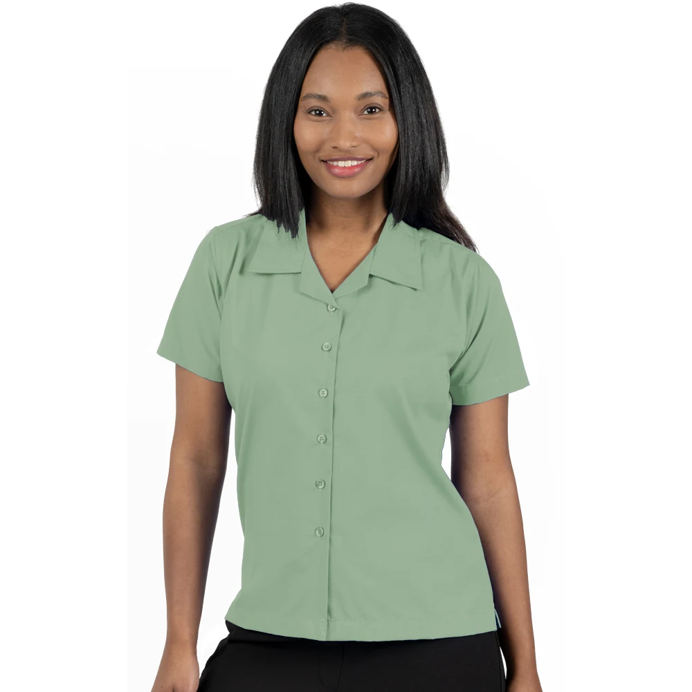 Ladies' Solid Poplin Camp Shirt 1