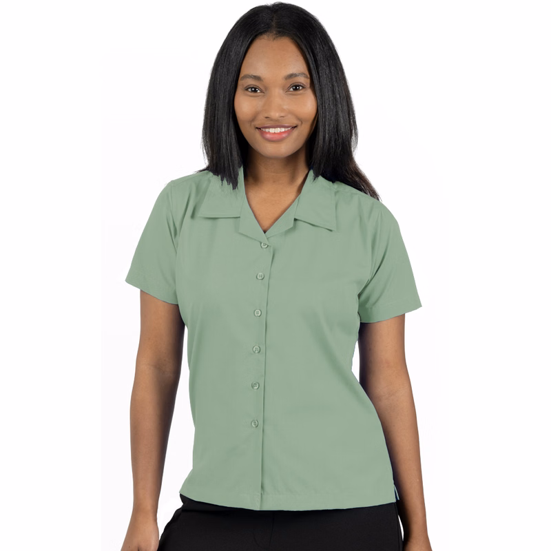 Ladies' Solid Poplin Camp Shirt