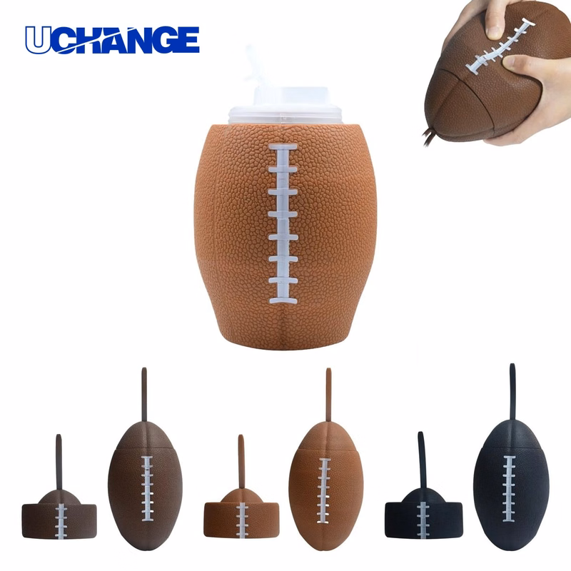 Portable Collapsible Silicone Rugby Sports Bottle Container