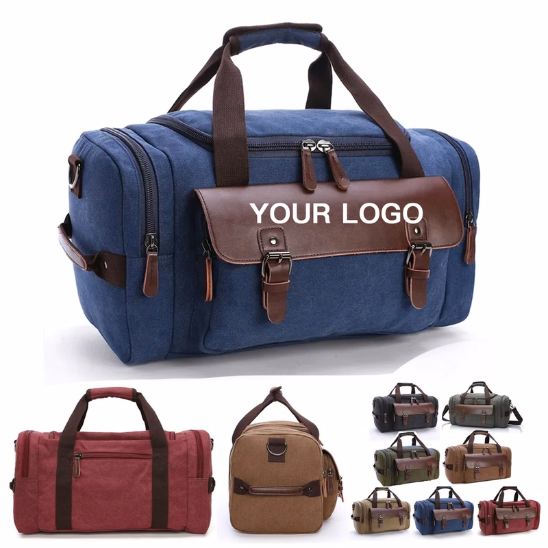 Classic Canvas Weekender Bag With Roomy Interior