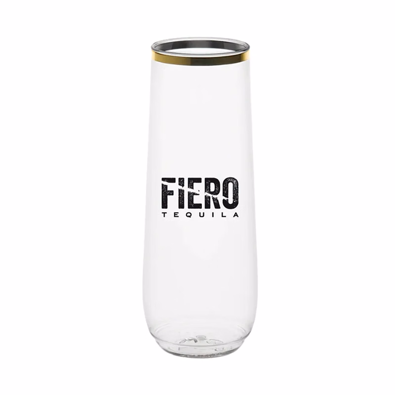 9oz. Flute Gold Rim