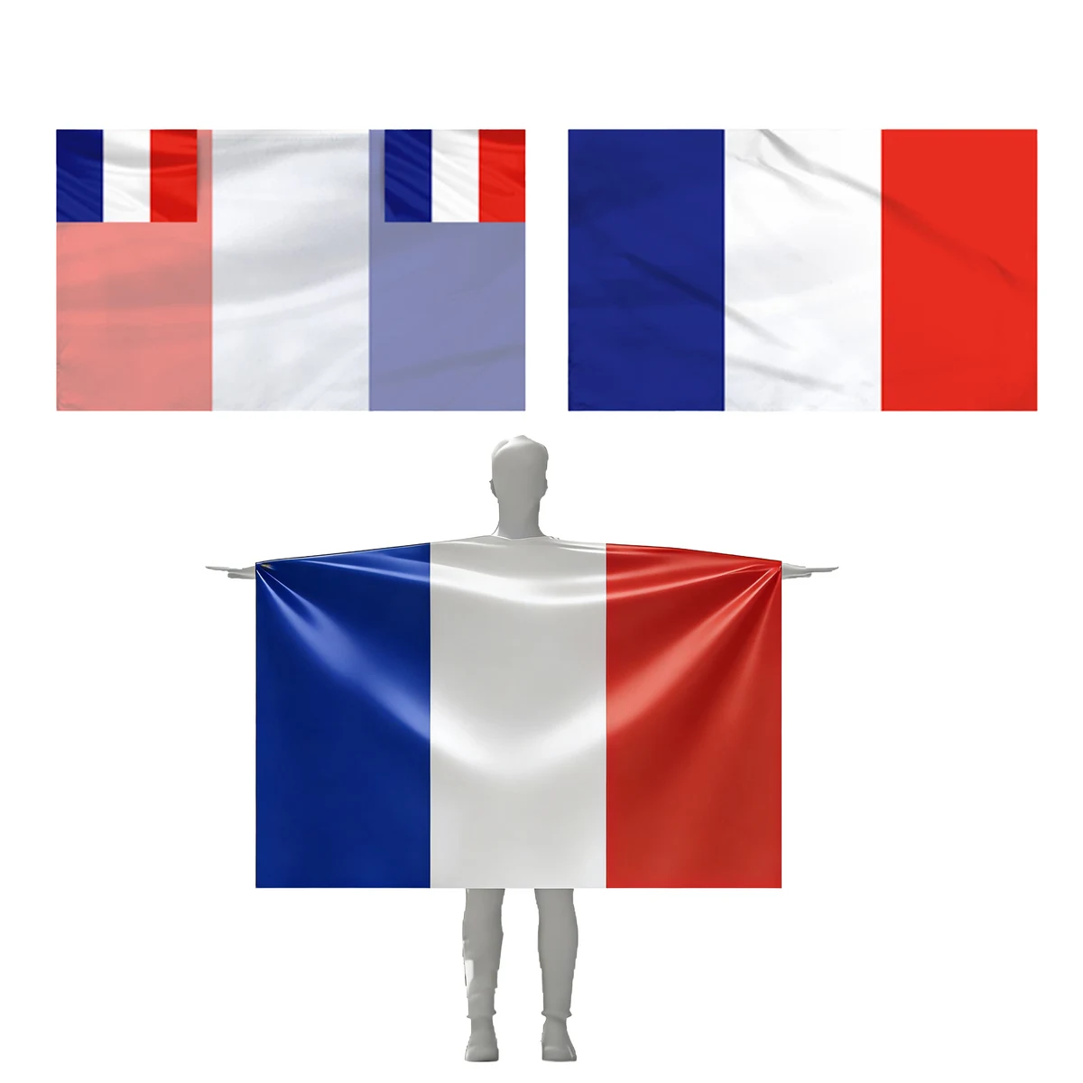 Custom French Flag Polyester Capes 1