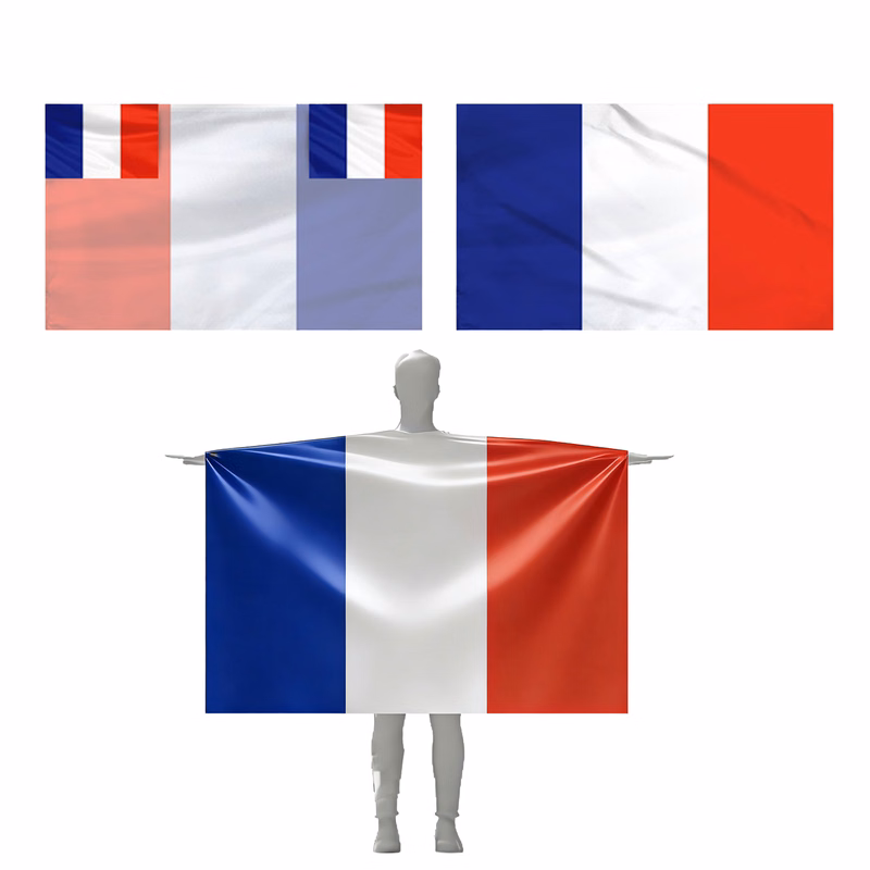Custom French Flag Polyester Capes