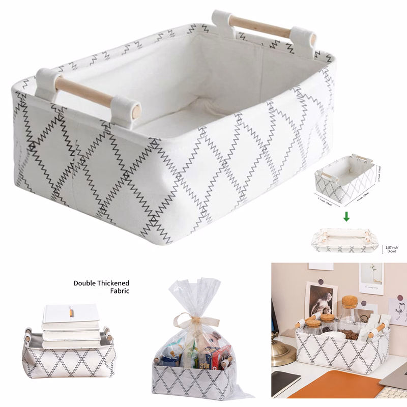 Decorative Collapsible Rectangular Fabric Storage Bin