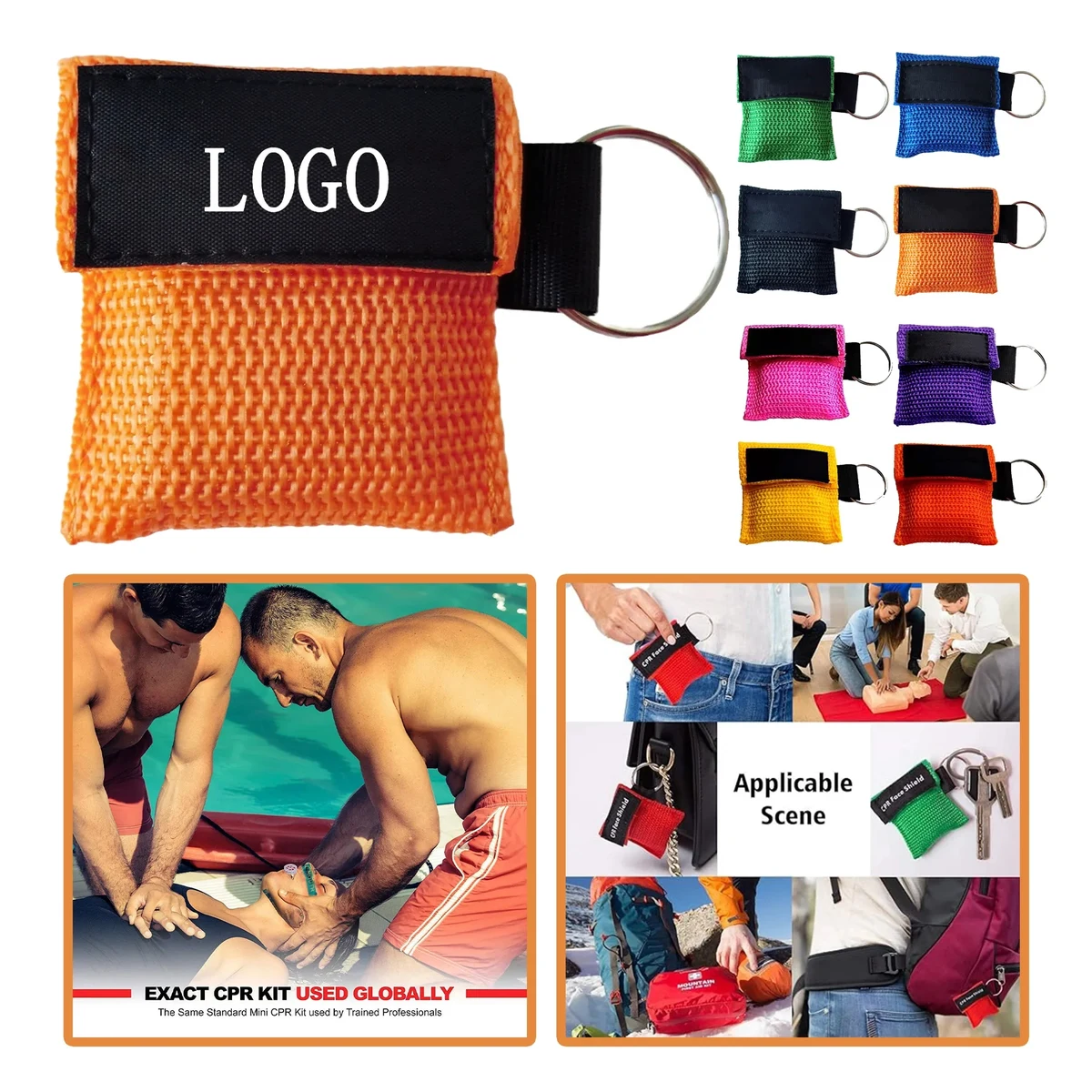 Compact CPR Mask Keychain with One-Way Valve 1