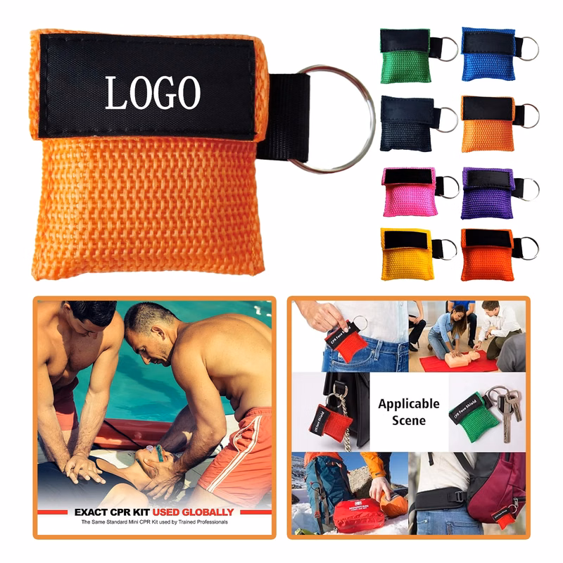 Compact CPR Mask Keychain with One-Way Valve