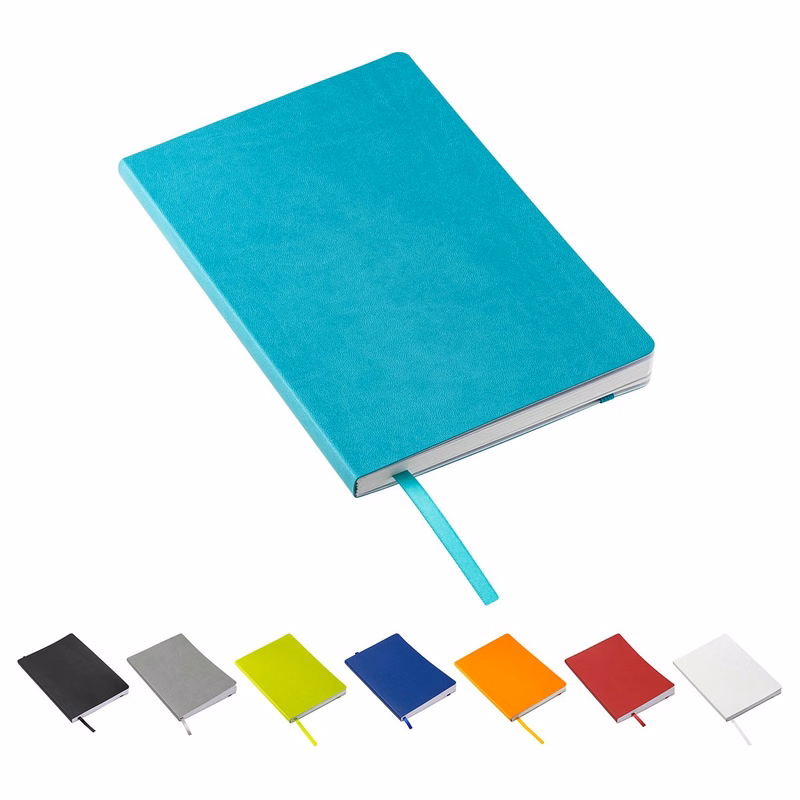 A5 Softbound Cover Notebook W/ Elastic Band & Ribbon
